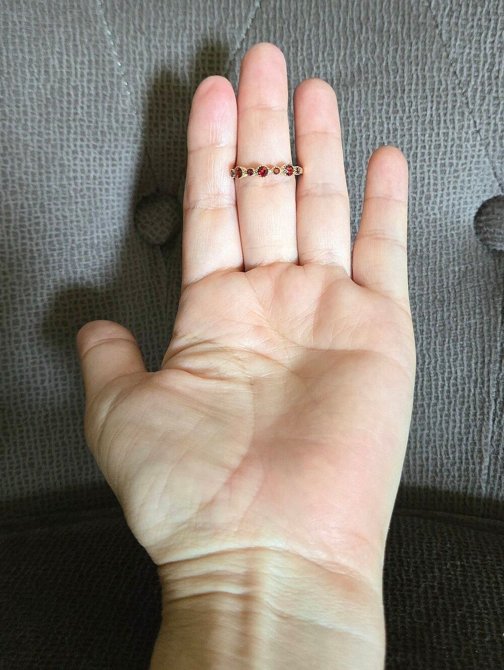 Shivam Half Eternity♾️ Garnet❤️ Ring💍 - Picture 6 of 16
